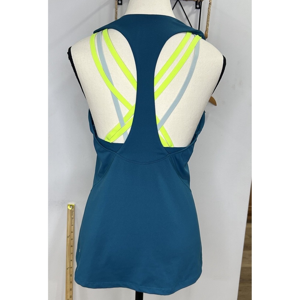 Fabletics Strappy Razorback Tank‎ Top Size M Teal Blue